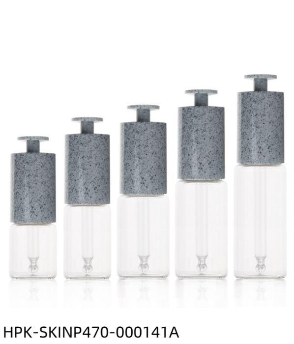 Glass Bottle with Plastic Dark Gray T-shaped Push-button Pipette Cap